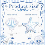 6 Pcs Coastal Blue Under The Sea Party Balloons Decorations
