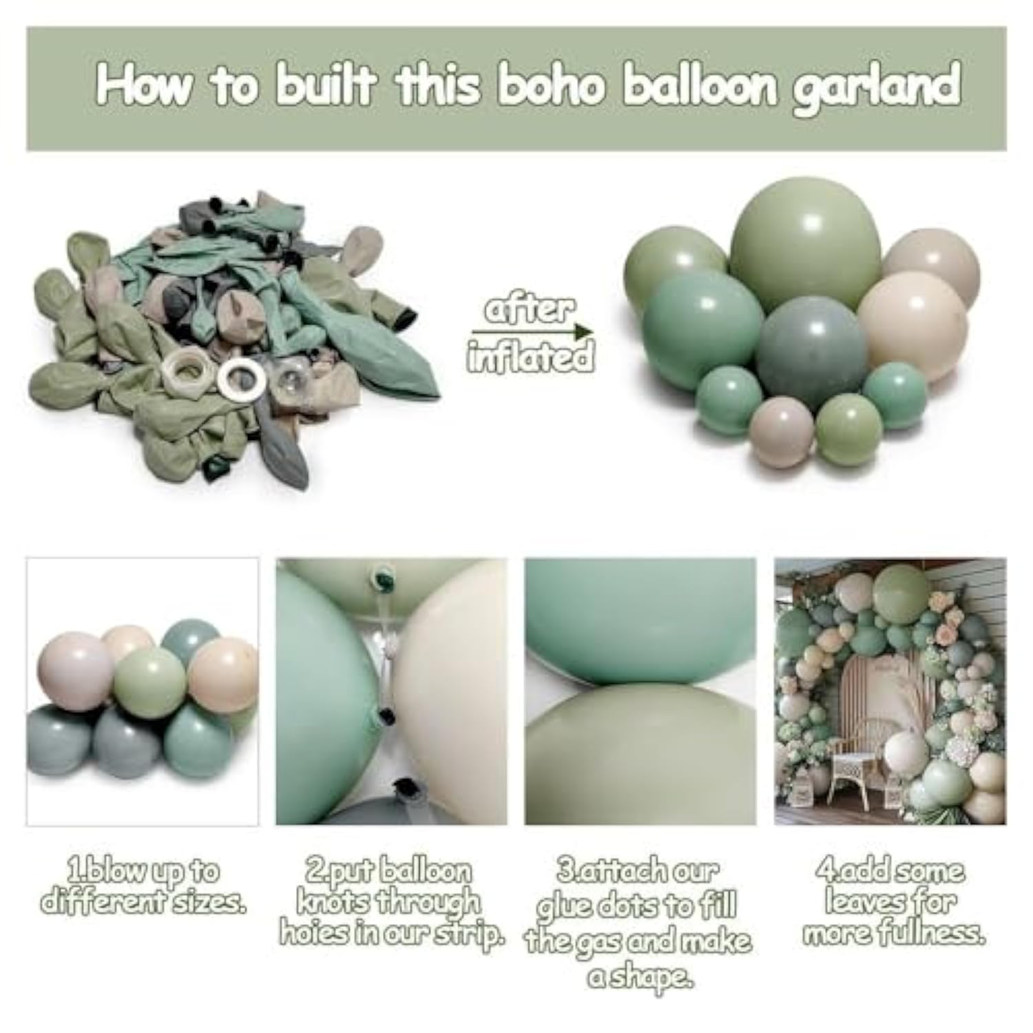 83pcs Dusty Green White Balloon Garland Kit for Baby Shower Wedding Party Decor