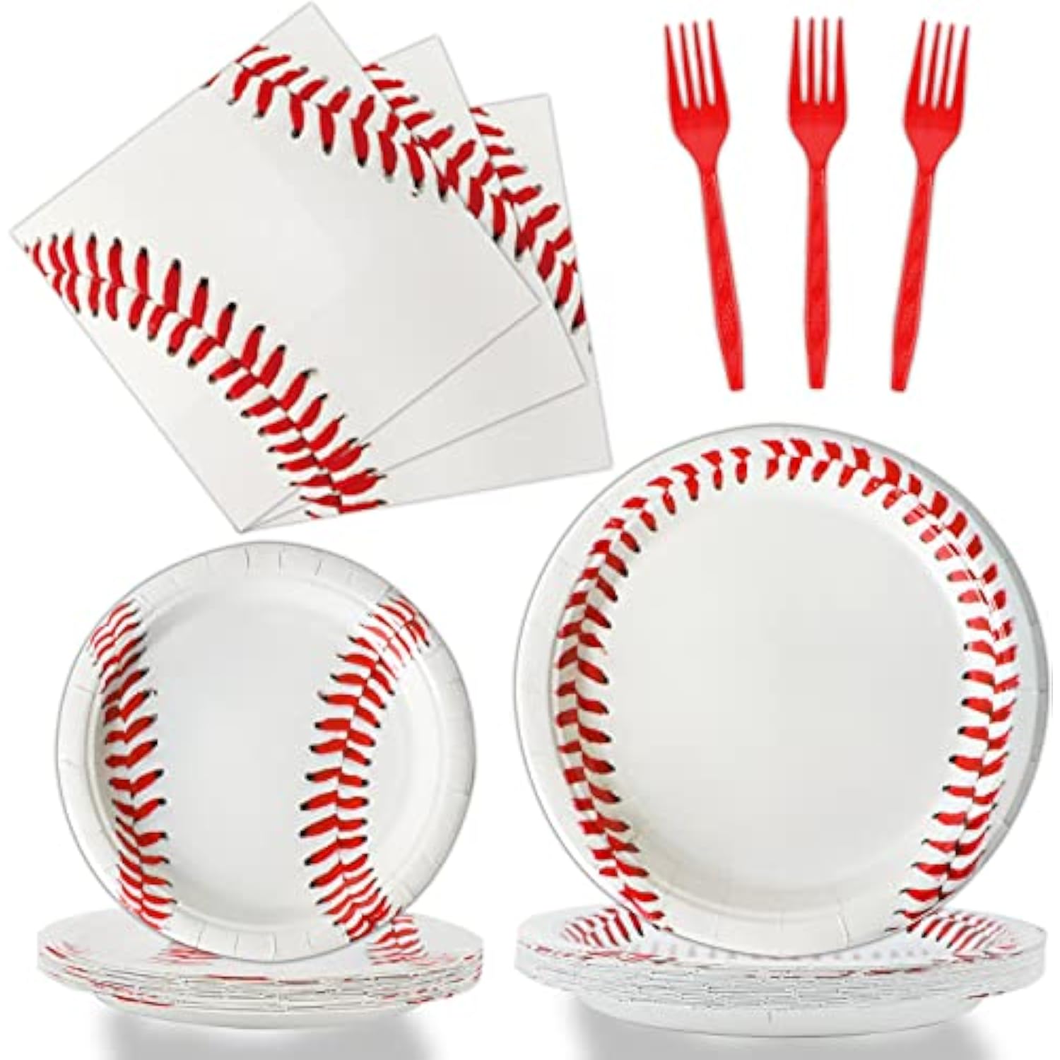 Baseball Party Supplies for 24 – 96PCS Plates, Napkins & Decor for Girls' Birthday Celebration