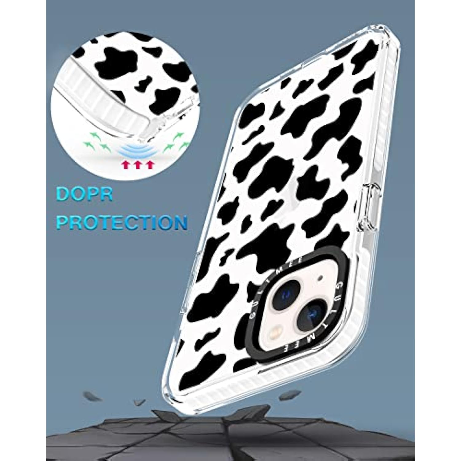 3-in-1 iPhone 13 Cow Print Case with Bumper, Screen & Camera Protector