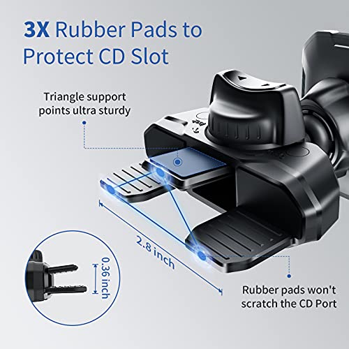 Magnetic CD Phone Car Mount for Car CD Player, Built-in 6 Strong Magnets, Compatible with iPhone 17 16 15 14 13 12 Series,Samsung Galaxy, LG, and