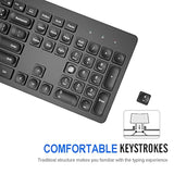 2.4G Wireless Keyboard Ultra Slim Full Size Keyboard With Numeric Keypad And Media Hotkey For Computer/Desktop/Pc/Laptop/Surface/Smart Tv And Windows 11/10/ 8/7