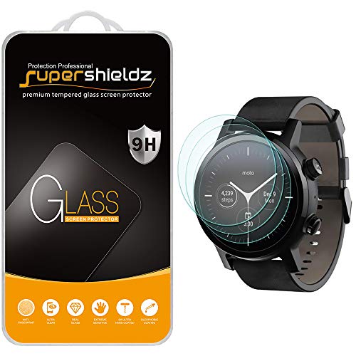 (3 Pack) Designed for Motorola Moto 360 (2020, 3rd Generation) Tempered Glass Screen Protector, Anti Scratch, Bubble Free