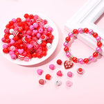 2300Pcs+ Valentine’S Day Beads For Jewelry Making, Red Polymer Clay Beads Assorted Rhinestone Crystal Acrylic Beads Spacer Beads Heart Charms For Bracelet Necklace Making Diy Crafts (2300Pcs A)