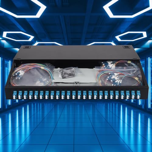 Lc-Sm 24 Duplex 48 Port Rack Mount Enclosure Box With Splice Tray Singlemode Lc-Upc Kit (Includes 1.2 Meter Pigtail And 24Pc Coupler)