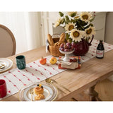 Christmas Table Runner 72 Inchs Long For Modern Farmhouse Room Home Christmas Decorations, Boho Red Table Runner, Natural Cotton Woven With Tassels For Holiday Kitchen And Dining Table Decor
