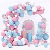 Pink Blue Confetti White Balloons Garland Arch Kit Gender Reveal Baby Shower