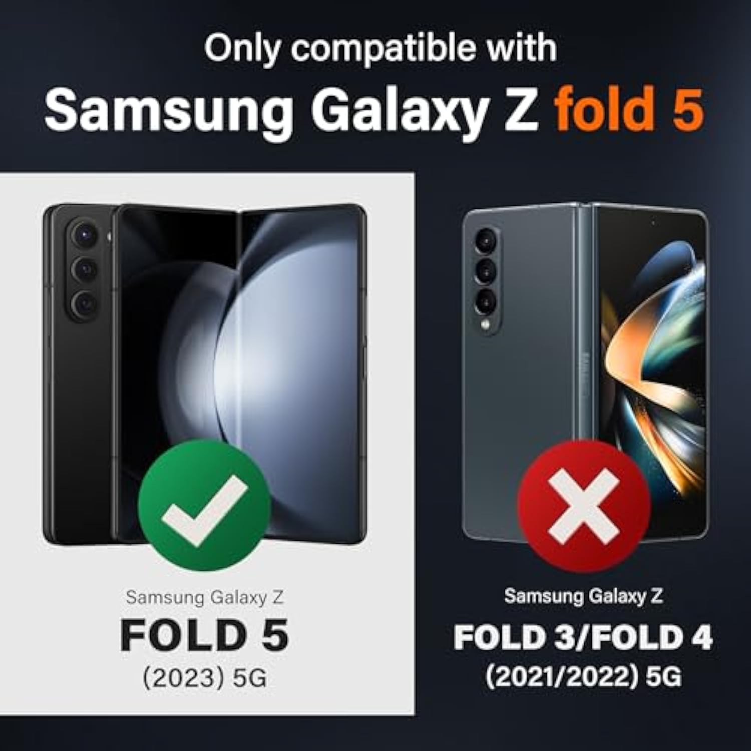 Rotatable Ring Stand For Z Fold 5 Case With Privacy Screen Protector, Compatible With Magsafe, 18Ft Mil-Grade Protection, Magnetic Shockproof Slim Case For Samsung Galaxy Z Fold5, Black