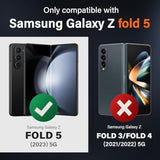 Rotatable Ring Stand For Z Fold 5 Case With Privacy Screen Protector, Compatible With Magsafe, 18Ft Mil-Grade Protection, Magnetic Shockproof Slim Case For Samsung Galaxy Z Fold5, Black