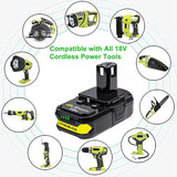 2-Pack 3.5Ah Replacement Batteries for Ryobi 18V One+ Cordless Tools
