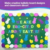 130 Pieces Eggs, Baby Chicks & Bunny Punch Out Paper Cutouts For Easter Decorations, 2-Sided Us Made Card Stock Cutouts For Easter Crafts, Spring Party, Bulletin Boards, Classroom Decor