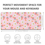 Strawberry Pink Mouse Pad - Large, 27.5X11.8 In, Gaming Mouse Pad And Desk Mat For Computer, Office, Home Work