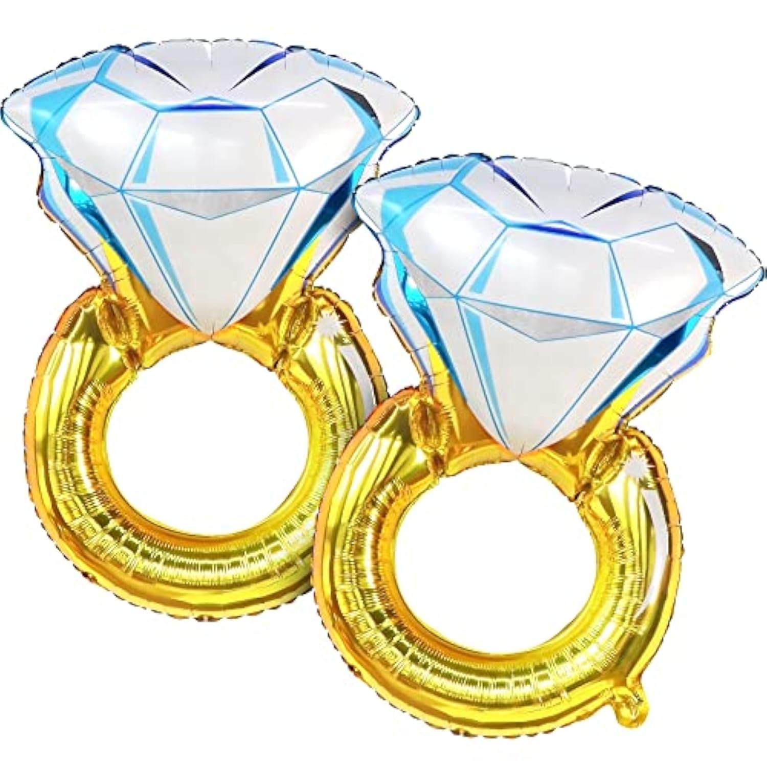 Huge Diamond Ring Balloons - 26 Inch, 2 Pieces | Wedding Ring Balloon For Bridal Shower Decorations | Bachelorette Party Decorations | Diamond Balloons For Engagement Party Decorations