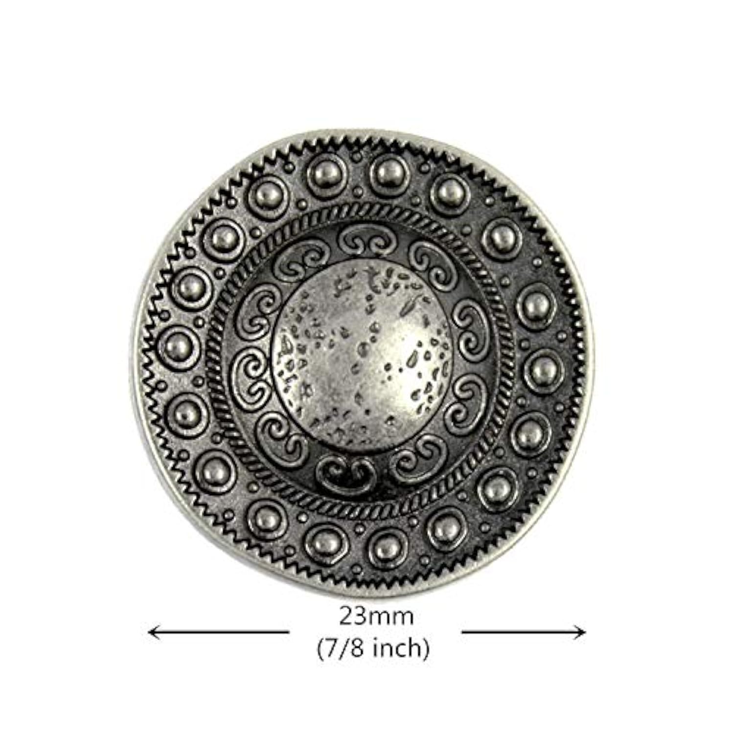 10 Pieces Beads Around The Dome Metal Shank Buttons. 23Mm (7/8 Inch) (