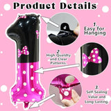 40" Pink Mouse Number 1 Balloon — Giant Bow-Themed Baby Birthday Decor