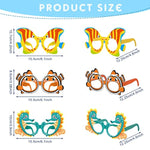 36 Pcs Sea Animal Party Favors Under Ocean Paper Glasses Ocean Animal Photo Props For Fishing Birthday Party Supplies (Bright)