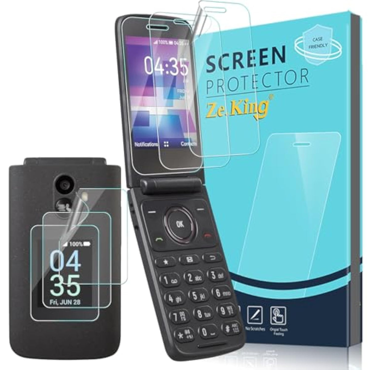 (3 Pack For Tcl Flip 3 2024 Screen Protector (Pet), [Hd Clarity] Case Friendly Anti-Scratch, High Definition Clear Shield (Pet)