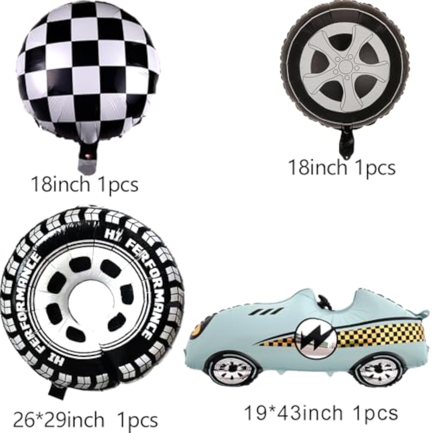 Race Car Balloon Garland Arch Kit 154Pcs Dusty Blue Black Latex Balloon Wheel Checkered Foil Balloons For Race Car Baby Shower Party Two Fast Birthday Party Decorations