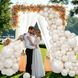 83 Pcs Pearl White Double Stuffed Balloon Arch Kit for Weddings & Parties