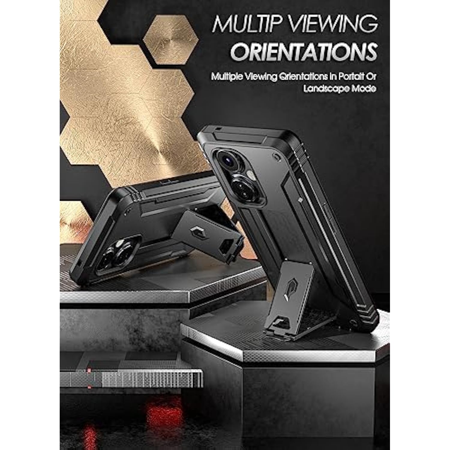 Revolution Case For Oneplus Nord N30 5G, [20Ft Mil-Grade Drop Tested], Full-Body Rugged Dual-Layer Shockproof Protective Cover With Kickstand And Built-In-Screen Protector, Black