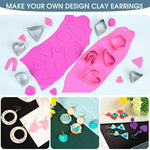Polymer Clay Earring Making Kit With Gift Box, Including 32Pcs Polymer Clay Cutters, 24Pcs Oven Bake Clay, 30 Set Earring Rings&Hooks, Jewelry Making Kit For Teen Girls