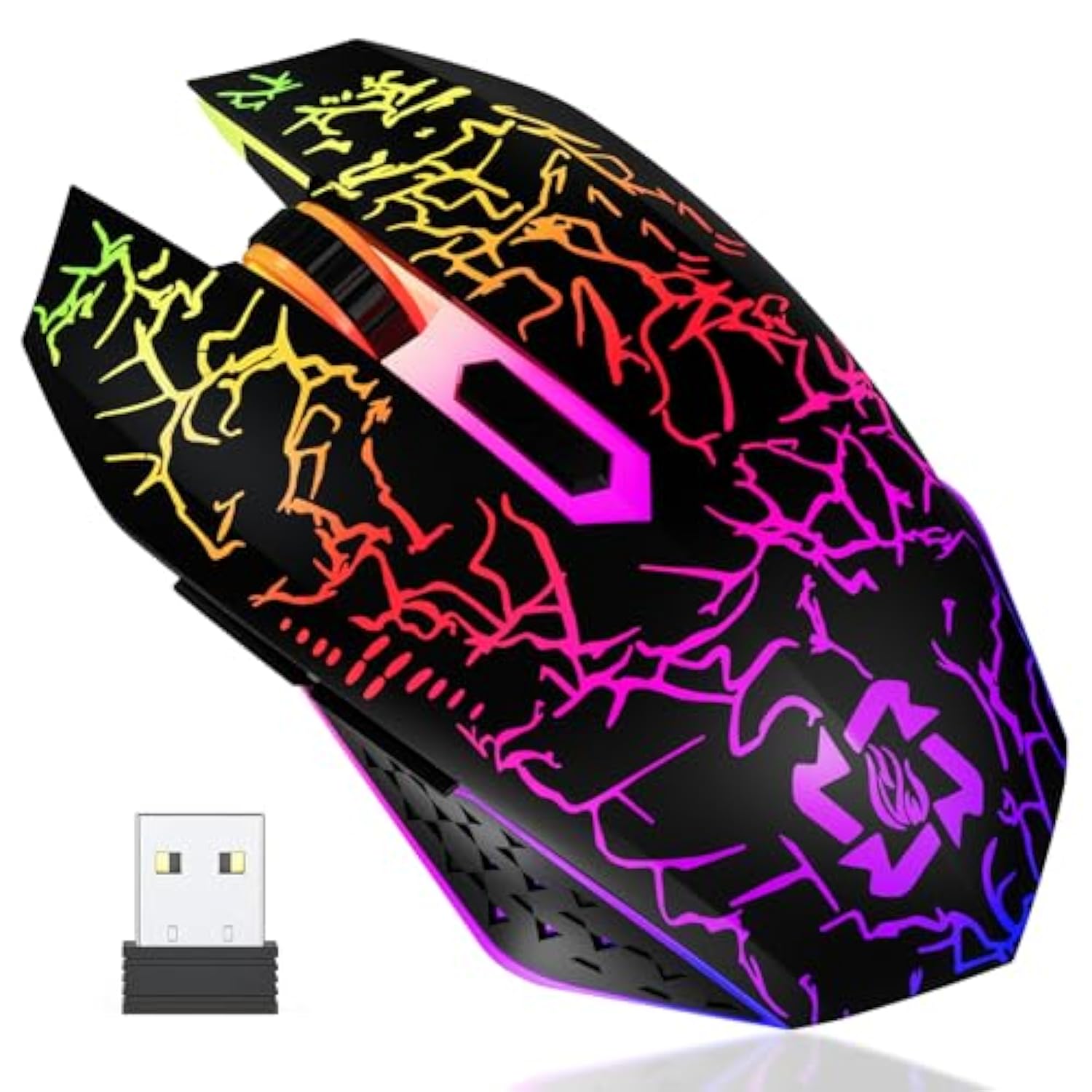 Bluetooth Wireless Gaming Mouse, 2.4G Cordless Rgb Rechargeable Pc Game Mouse, Black