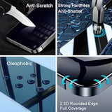 2 Pack 4 Way 360 Degree Privacy Screen Protector For Iphone 16/Iphone 15 6.1 Inches, 4 Directions Horizontal And Vertical All Around Anti Spy Tempered Glass Film, Face Id Sensitive