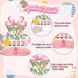 9Pcs Easter Honeycomb Centerpieces Party Decorations,Happy Easter Bunny Easter Egg Centerpieces 3D Table Honeycomb For Spring Easter Rabbit Photo Prop Party Supplies