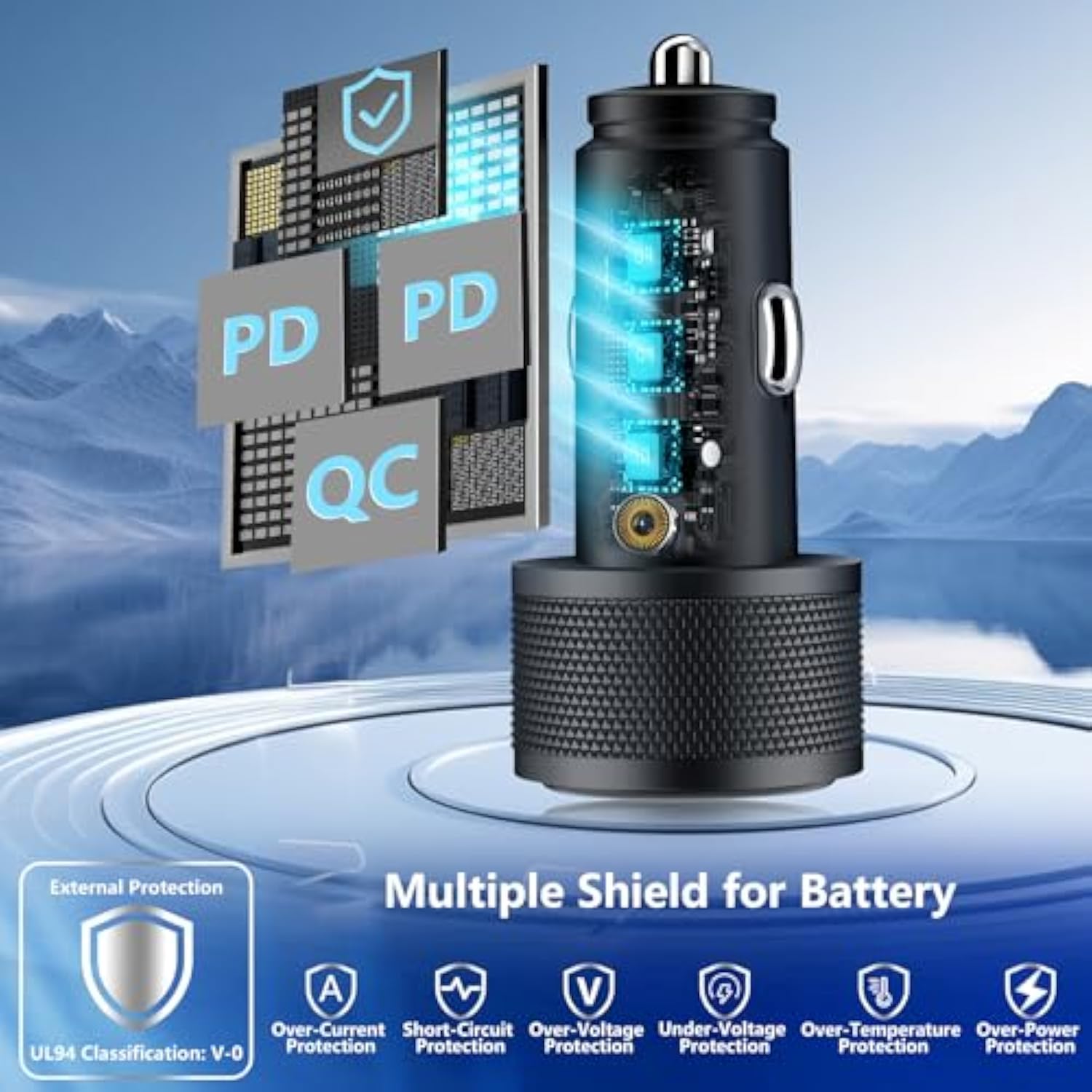 Usb C Car Charger, 2Pack 3-Port 67W Dual Pd Usb-C&Usb-A Car Power Cigarette Lighter Usb Charger 3 In 1 Pd/Qc Type C Fast Car Charging For Iphone 16 16 Pro 15 14 13 12/Galaxy S25 S24/Pixel/Ipad