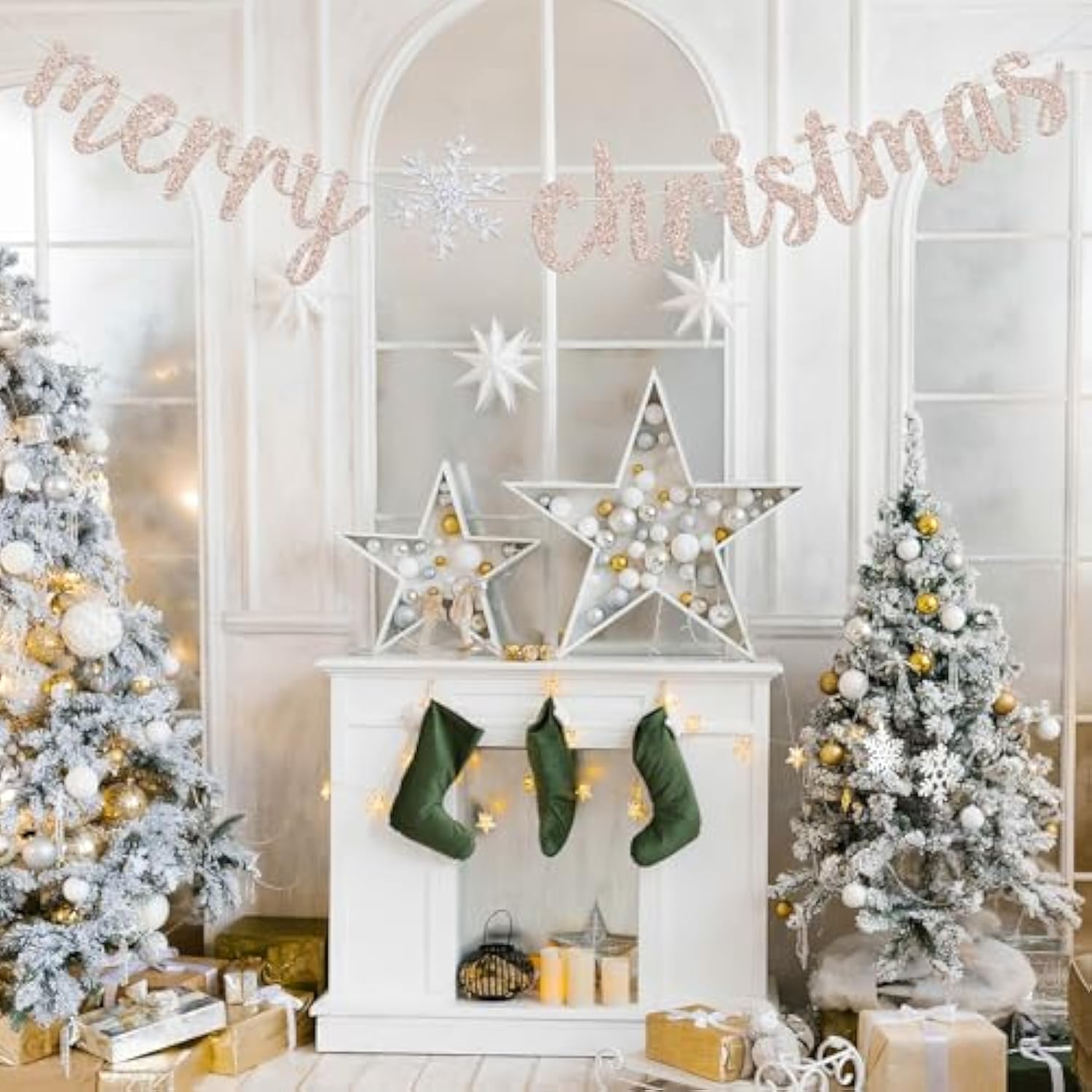 Glitter Merry Christmas Banner, Be Merry Party Decor, Happy New Year, Xmax Merry Christmas Holiday Party Decorations