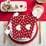 50 Valentine Disposable Paper Decorative Guest Napkins, Red Love Heart Envelope Hand Towel For Party Lunch Dinner Kitchen Bathroom