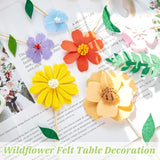 11Pcs Wildflower Party Decorations, Wildflower Centerpieces Wooden Base Pastel Flower Table Decorations For Tables, Birthday Baby Shower Spring Table Decorations For Home Office