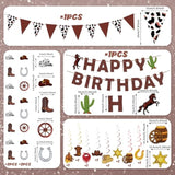23 Pcs Western Party Decorations Set - Cowboy Birthday Banner, Hanging Swirls, Streamers For Party Supplies