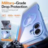 Magnetic Stand For Iphone 16 Plus Case [Fit For Magsafe] [Built-In 9H Tempered Glass Screen Protector] Full-Body Shockproof Military-Grade Protective Case Sky Blue