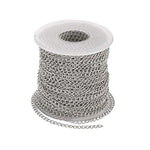 Pandahall 82 Feet/25M Soldered 304 Stainless Steel Curb Chains 4X3X0.6Mm Stainless Steel Color Plated For Jewelry Making