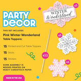 Pink Winter Wonderland Party Centerpiece Sticks - Table Toppers - 15pc