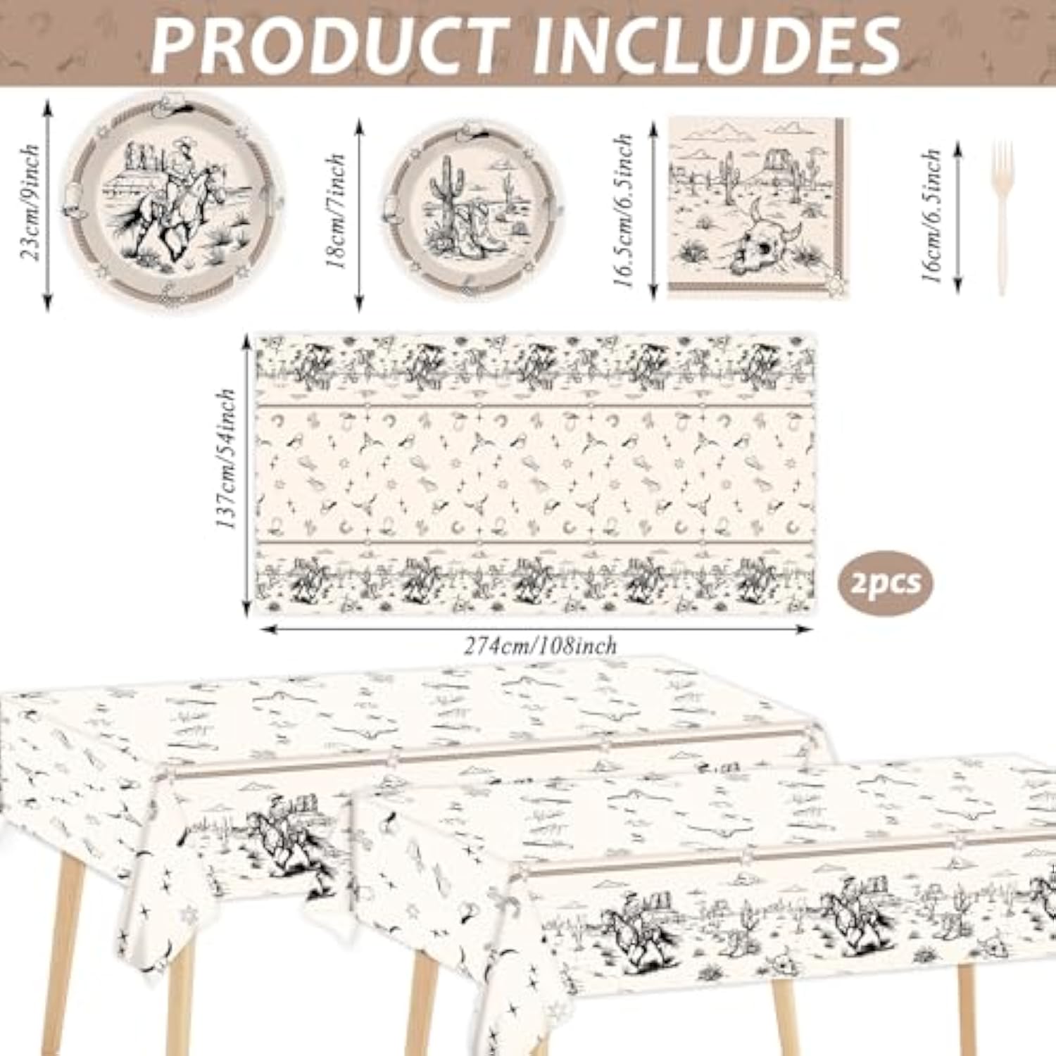 Cowboy Birthday Plates Napkins For Kids Boys Western Party Theme Supplies Decorations Rodeo Bachelor Paper Cake Tableware Set Tablecloths Serves 24 Guests Cowboy Ranch Wild West Party Favors