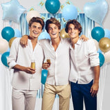 Blue White Gold Birthday Party Decorations Boho Balloons for Any Age