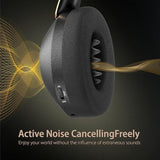 Active Noise Cancelling Headphones, 100H Playtime Headphones Wireless Bluetooth, Bluetooth Headphone With Mic, Over Ear Wireless Headphone With Deep Bass,Fast Charging For Travel