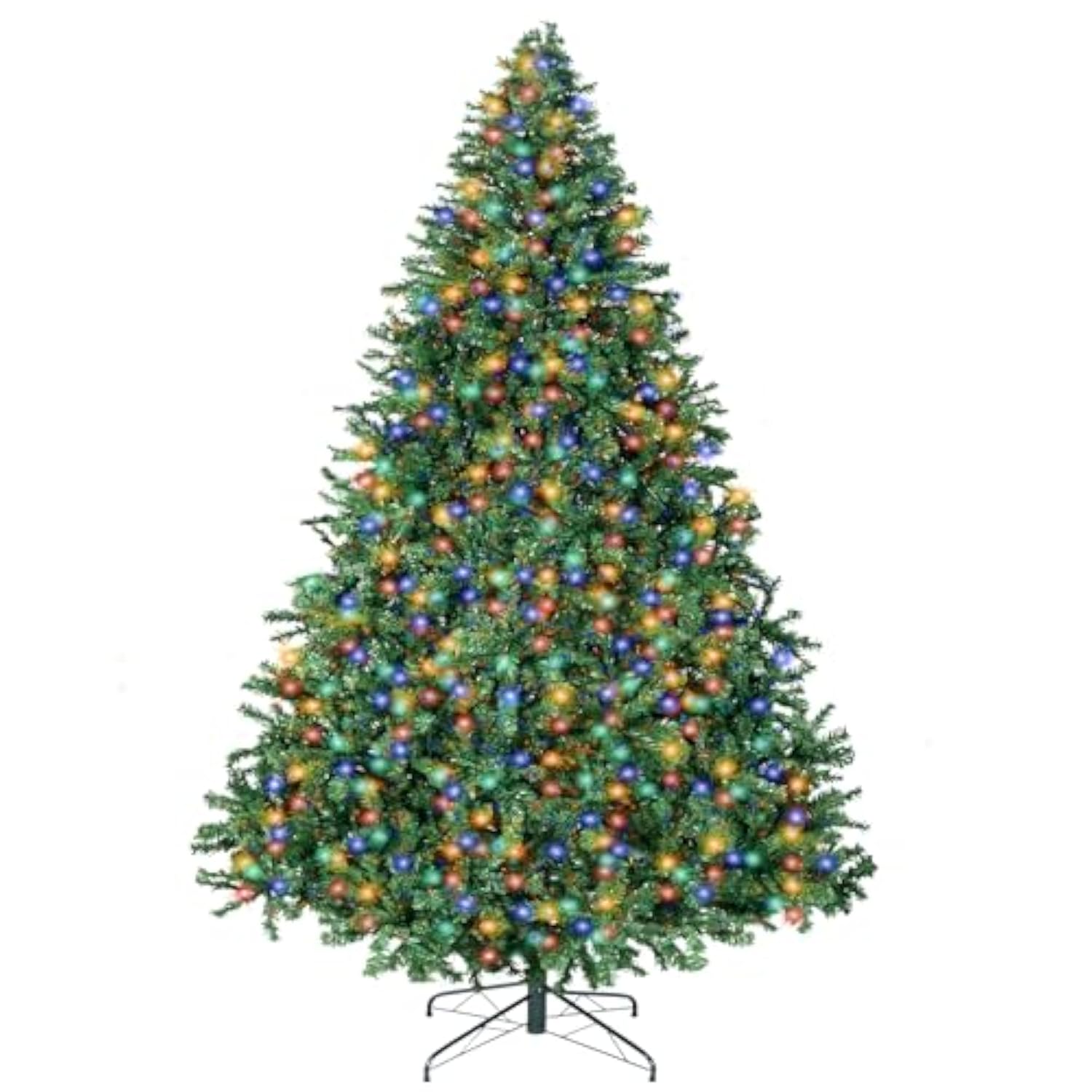 8Ft Prelit Christmas Spruce Artificial Tree With Led Lights, Lighted Christmas Tree?Hinged Full Xmas Tree For Home Party Decoration,750 Led Lights,2168 Branch Tips, Metal Hinges & Foldable Base.