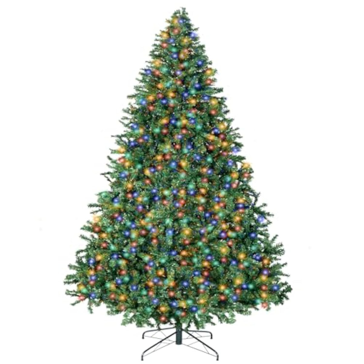 8Ft Prelit Christmas Spruce Artificial Tree With Led Lights, Lighted Christmas Tree?Hinged Full Xmas Tree For Home Party Decoration,750 Led Lights,2168 Branch Tips, Metal Hinges & Foldable Base.
