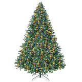 8Ft Prelit Christmas Spruce Artificial Tree With Led Lights, Lighted Christmas Tree?Hinged Full Xmas Tree For Home Party Decoration,750 Led Lights,2168 Branch Tips, Metal Hinges & Foldable Base.