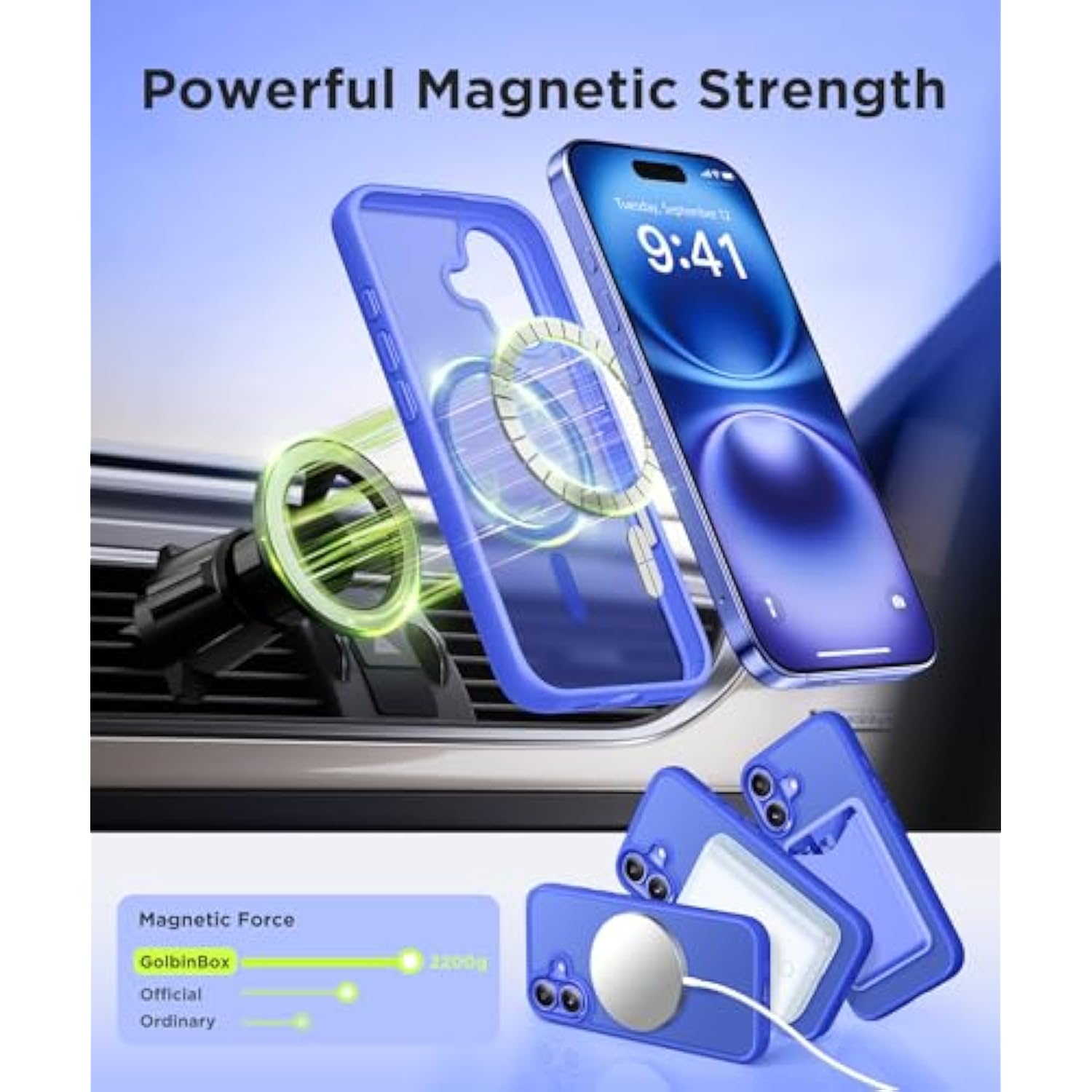 Magnetic For Iphone 16 Case With Camera Control Button,[Compatible With Magsafe][With Screen Protector & Camera Cover]Matte Translucent Shockproof Protective Iphone 16 Phone Case (Ultramarine)