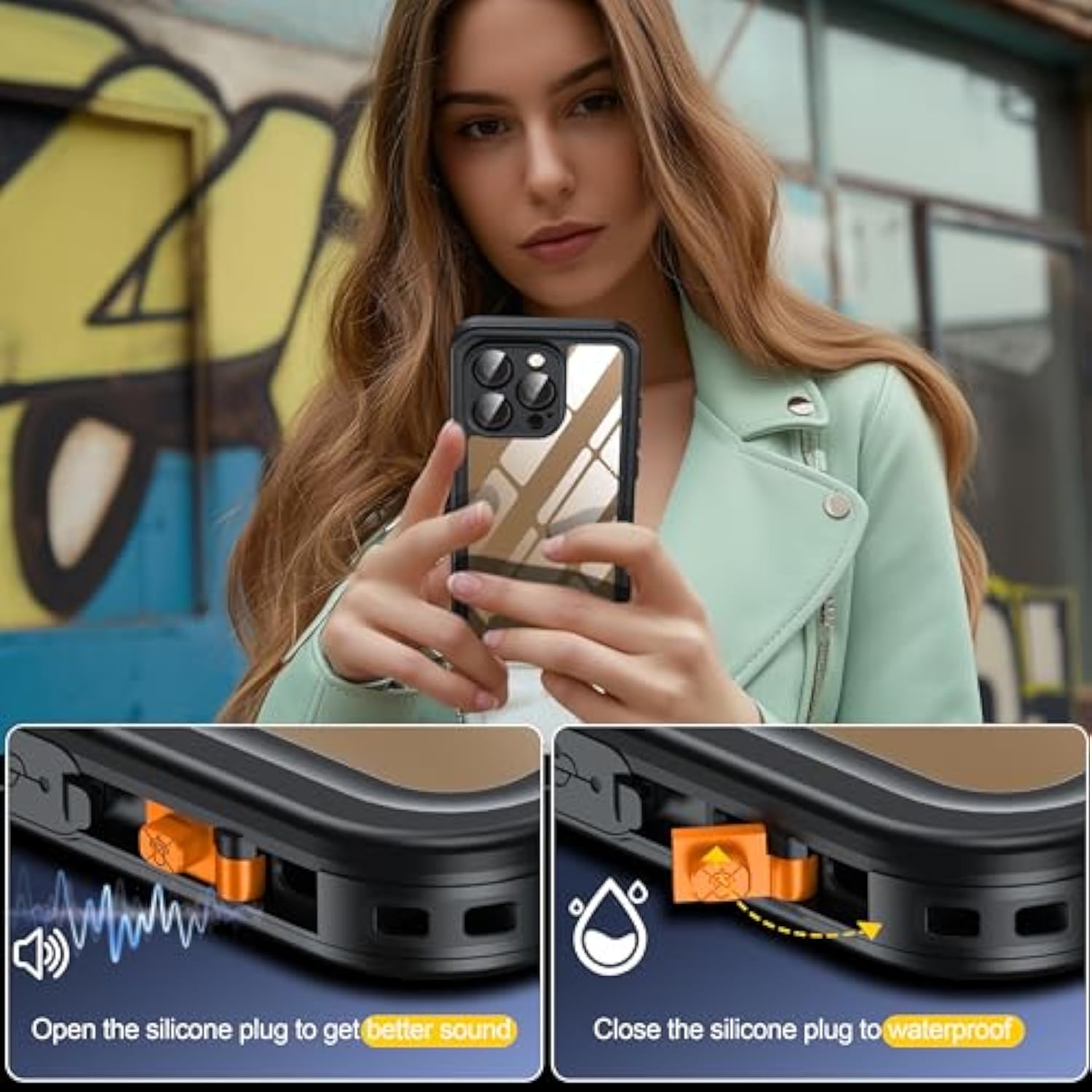 iPhone 16 Pro Waterproof Case, 12FT Drop Proof, Full Body Shockproof, IP68, 6.3"