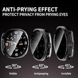 2-Pack Hard Pc Privacy Screen Protector Case For Samsung Galaxy Watch 8 44Mm,Full Protective Cover,Ultra-Thin Bumper With Tempered Glass For Galaxy Watch 8 44Mm, Clear+Clear