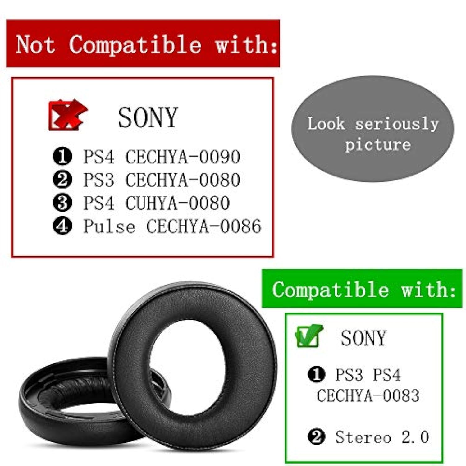 Cechya-0083 Replacement Earpads Ear Cushion Compatible With Sony Playstation Wireless Stereo 2.0 Headset For Ps4 Ps3 Psvita Headphones