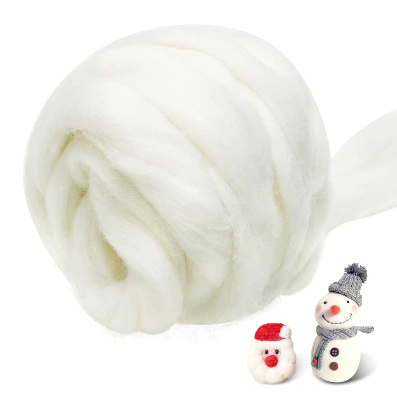 3.53Oz Wool Roving Yarn, Fiber Roving Wool Top, Wool Felting Supplies, Pure Wo