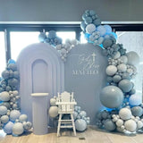 Dusty Blue Balloon Arch Garland, Double Stuffed Pastel Blue Balloons Different Sizes, 18 12 10 5 Inch Blues Balloons For Birthday,Baby Shower,Gender Reveal Party,Boho Decoration,Christening,Graduation