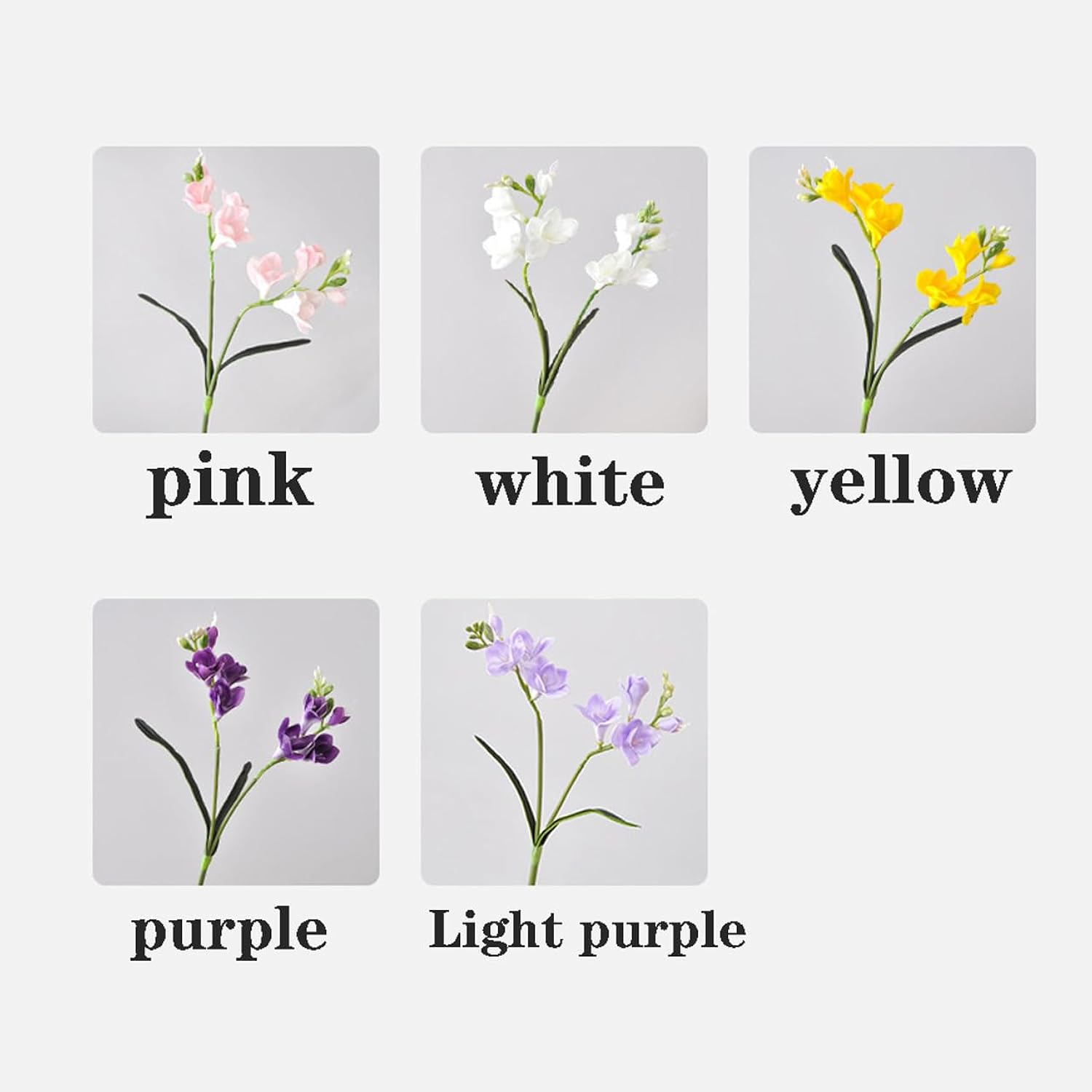 2Pcs Artificial Freesia Flowers, Faux Freesia Bouquet For Home Decor, Wedding, Party Floral Arrangements (Pink)