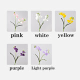 2Pcs Artificial Freesia Flowers, Faux Freesia Bouquet For Home Decor, Wedding, Party Floral Arrangements (Pink)